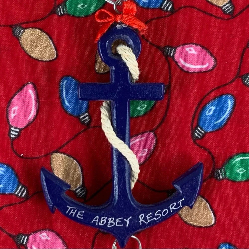 CS blue Anchor, rope, bow and star ornament.